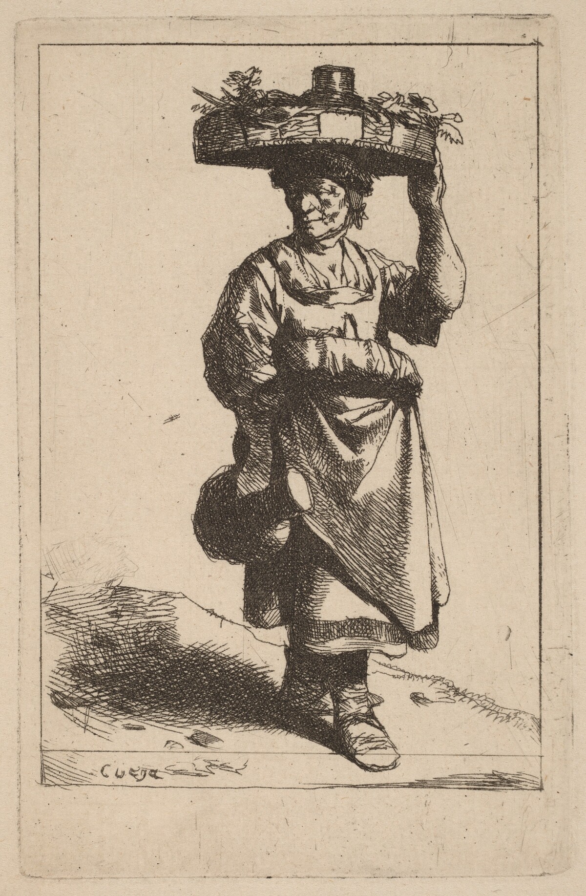 Woman Carrying a Basket