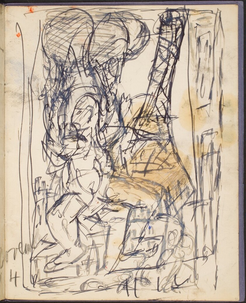 Entwurf zu "Abstürzender" (Sketch for "Falling Man") [p. 51]