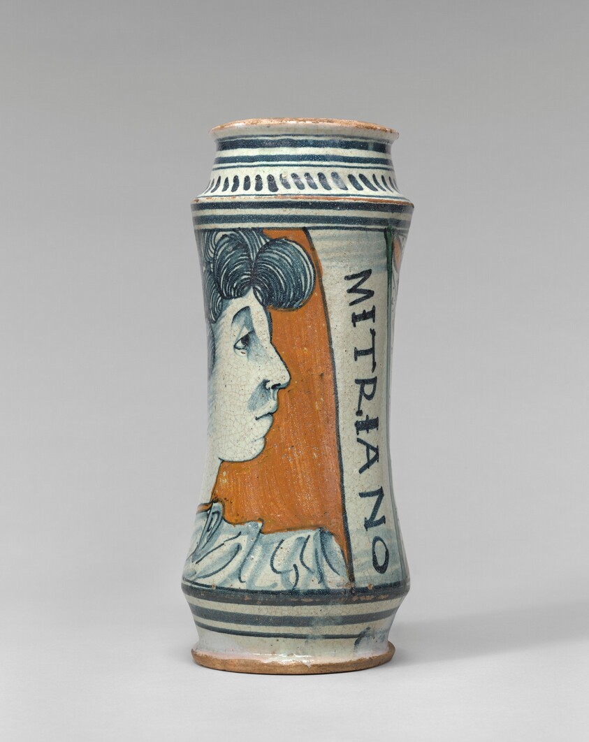 Albarello with a portrait of a youth (Mitriano)