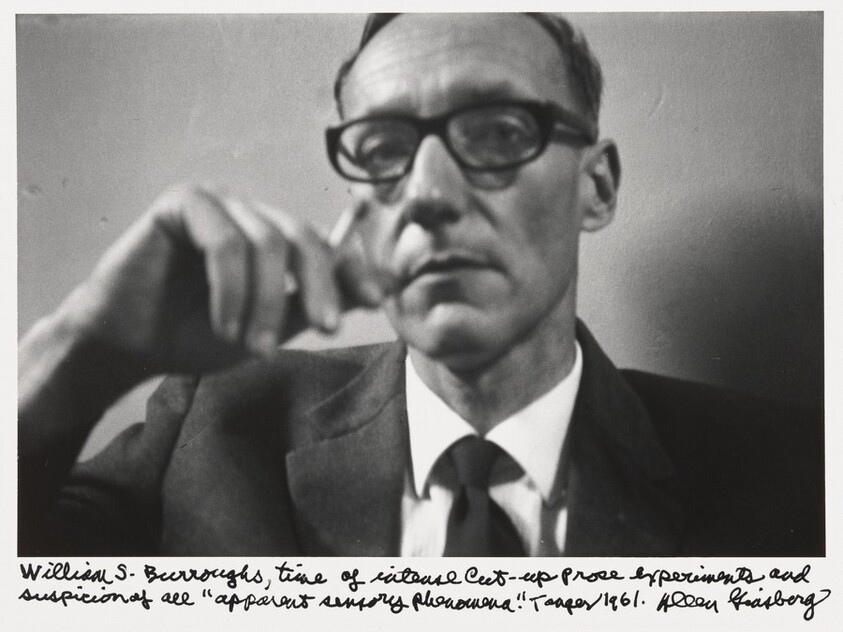 William S. Burroughs, time of intense cut-up prose experiments and suspicions of all "apparent sensory phenomena." Tangier 1961.