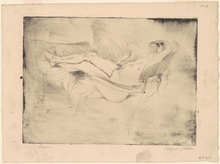 Minne étendue dans un rocking-chair (Minne Reclining in a Rocking Chair)