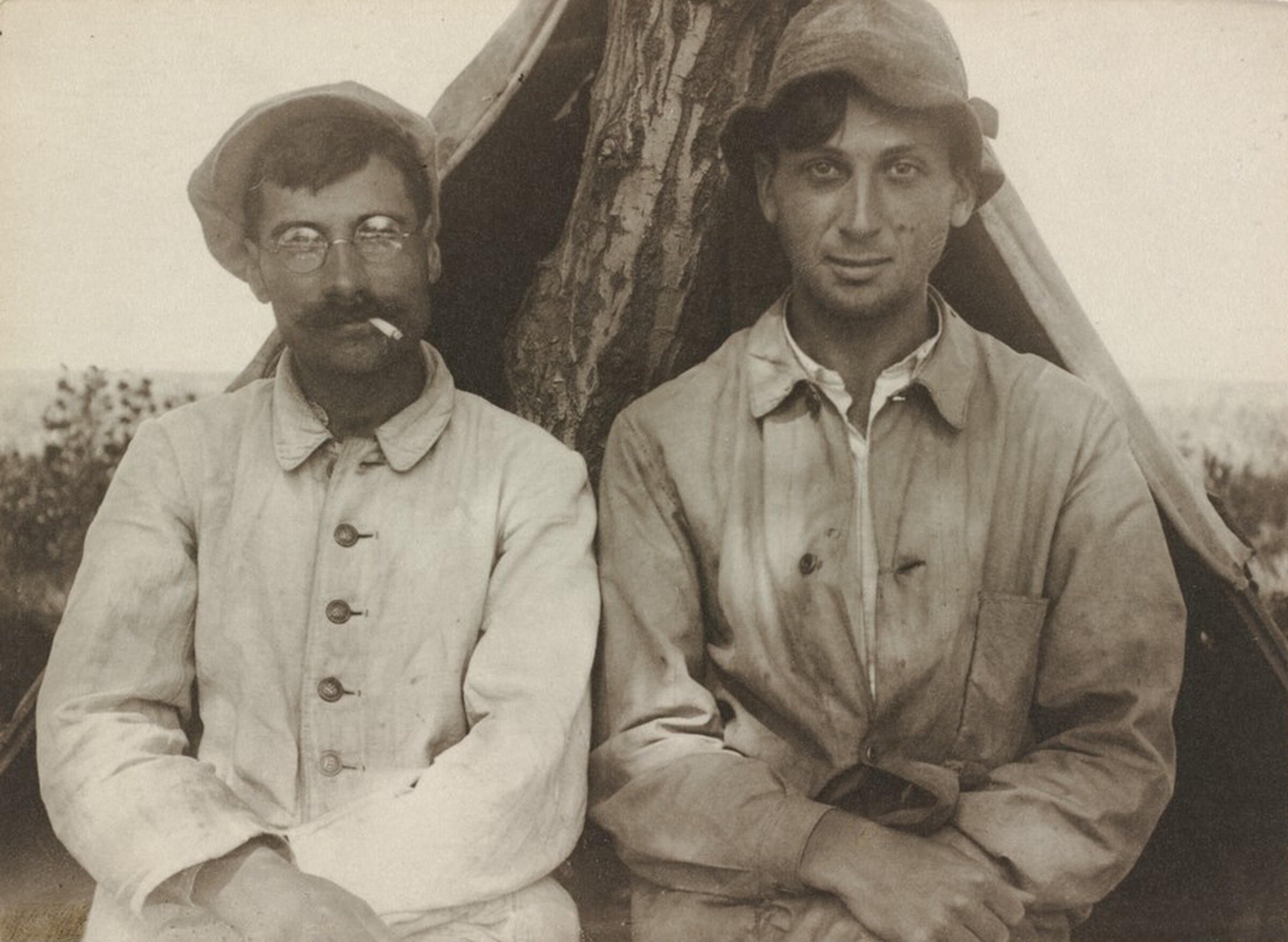 Self-Portrait with Ede Papszt, André Kertész, 1921