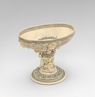 Cup on high foot with the royal arms of France crowned, French 16th Century, probably Saint-Porchaire (Deux-Sevres), or Paris region, c. 1540/1560