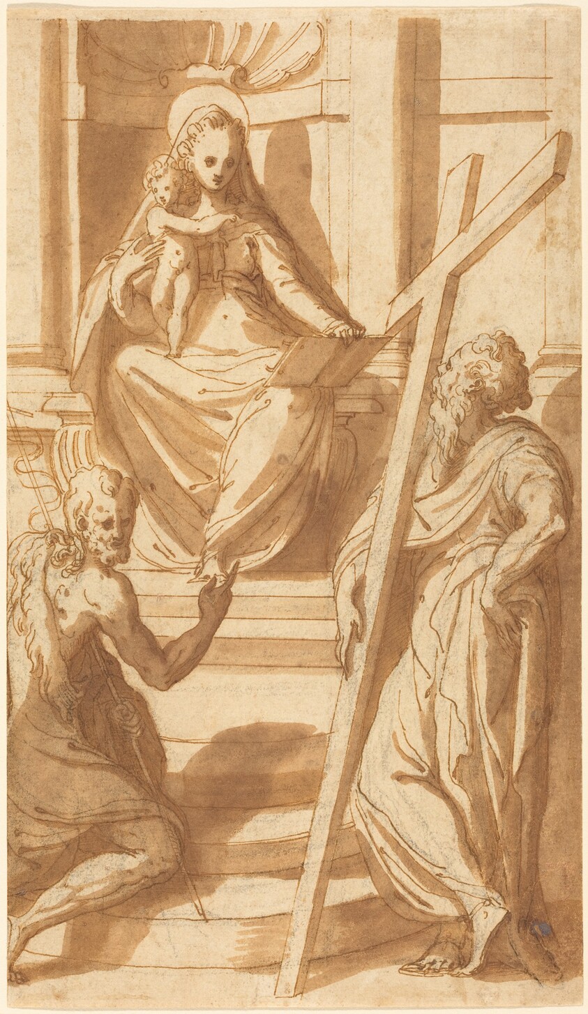 The Madonna and Child Enthroned with Saint John the Baptist and Saint Andrew