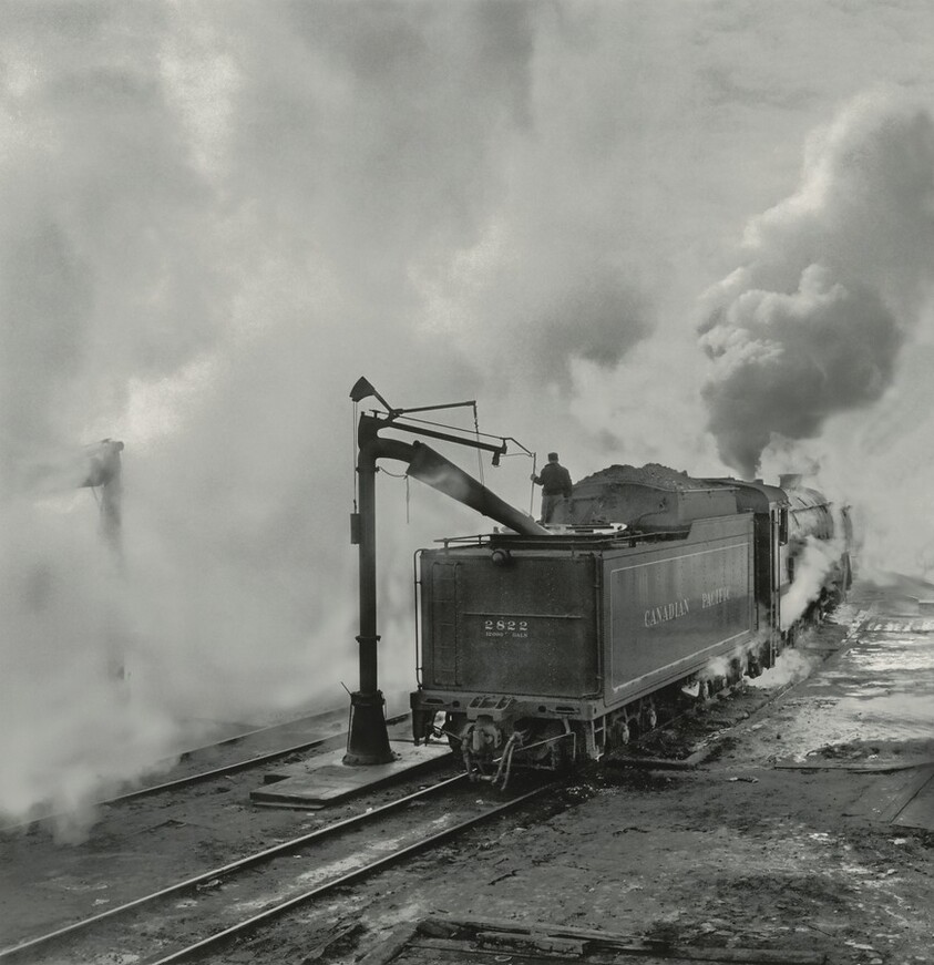 CPR 360, Canadian Pacific Railway, Engine Number 2822, an H-IC-Class 4-6-4-Type, Being Serviced at Glen Engine Terminal, Westmount, Montreal, Quebec