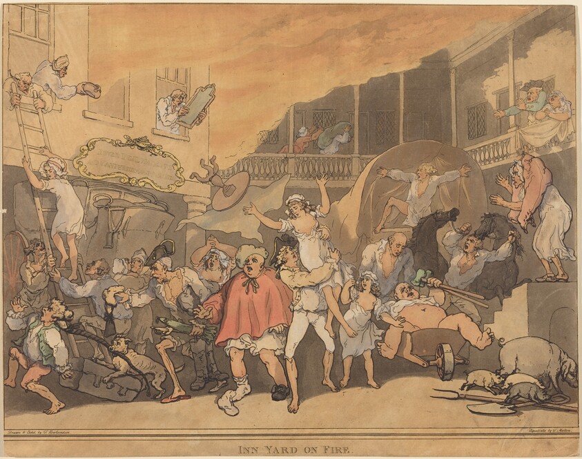 The Inn Yard on Fire