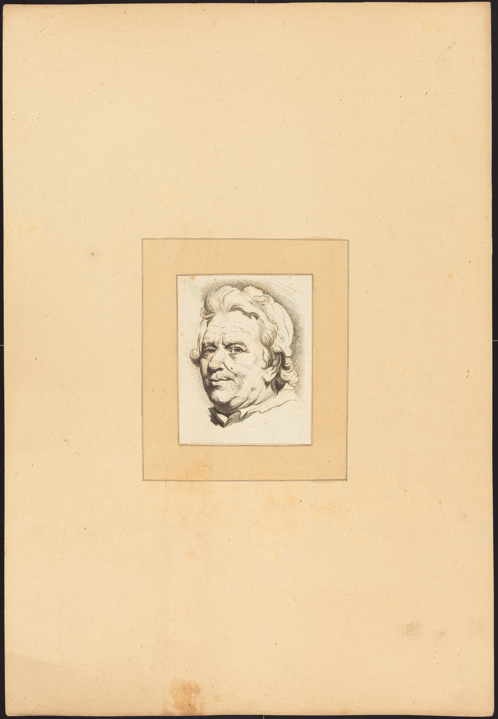 Head of a Man, Johann Gottlieb Prestel after Anton Joseph Prenner, 1782-1785