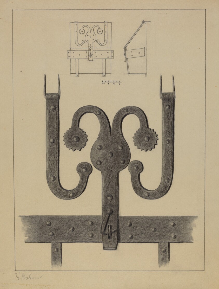 Pa. German Hinges and Hasp on a Conestoga Wagon Tool Box