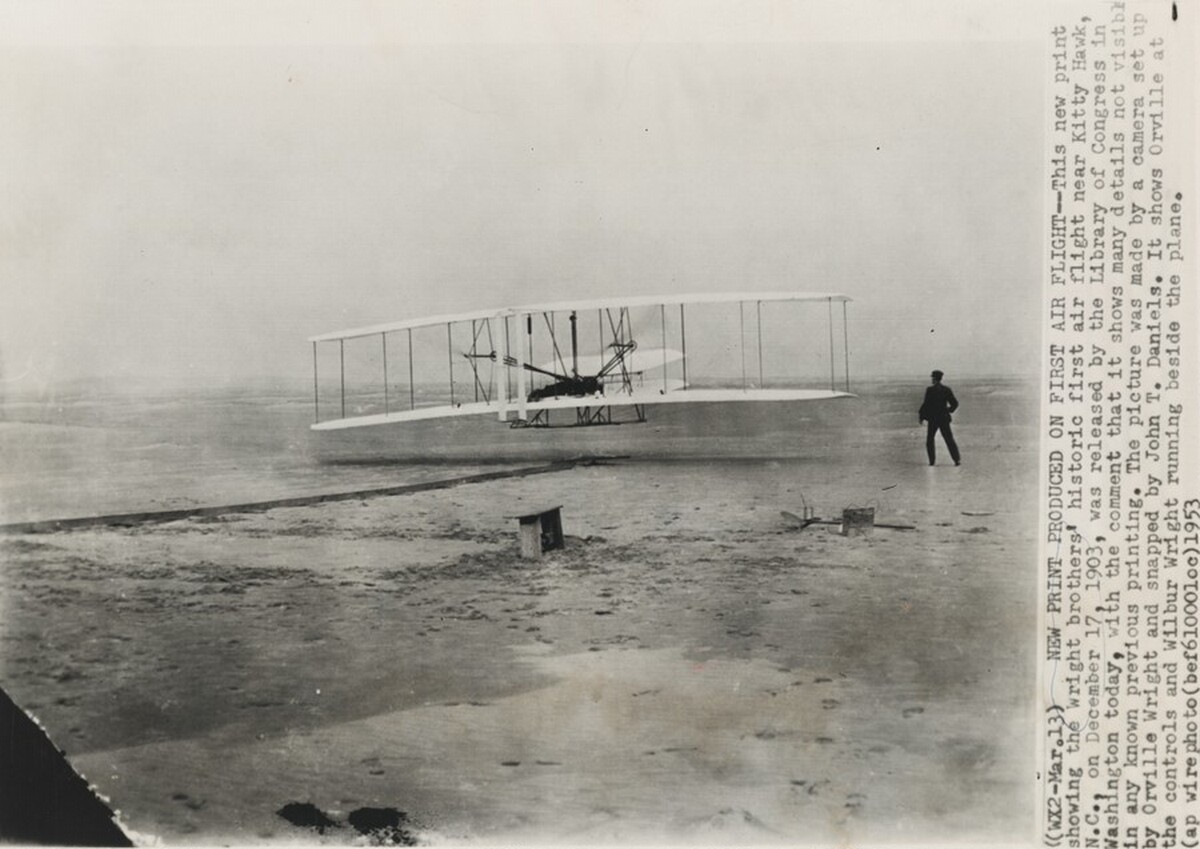 Title from caption on object: "New Print Produced on First Air Flight”