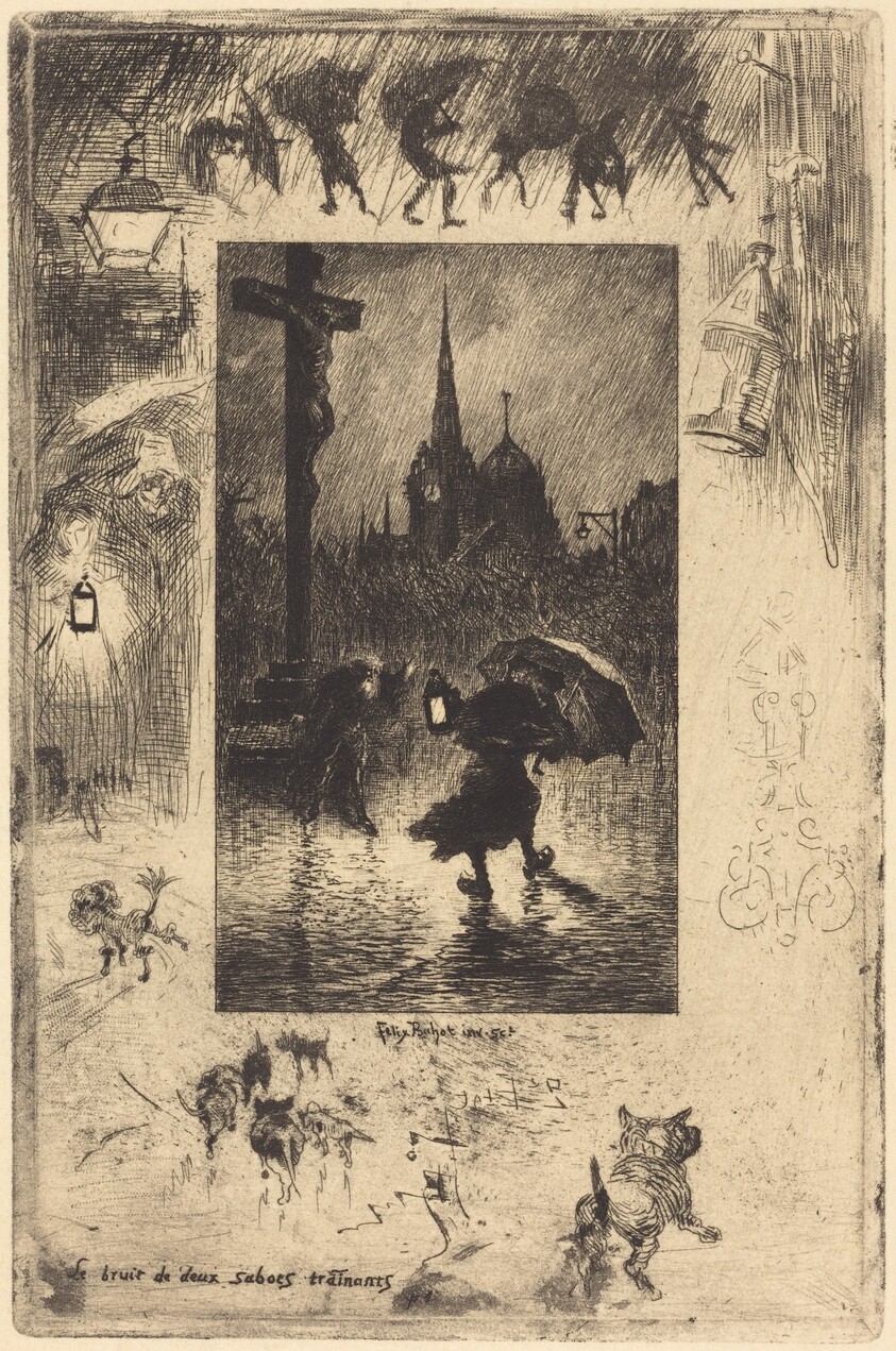 Le bruit de deux sabots traînant... (The sound of two clogs shuffling...)