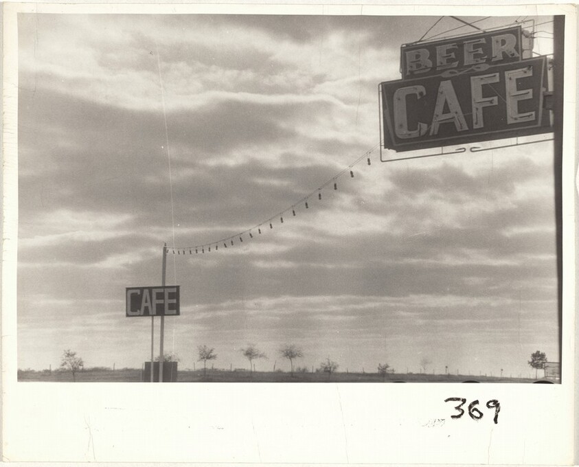 Two café signs--San Antonio, Texas