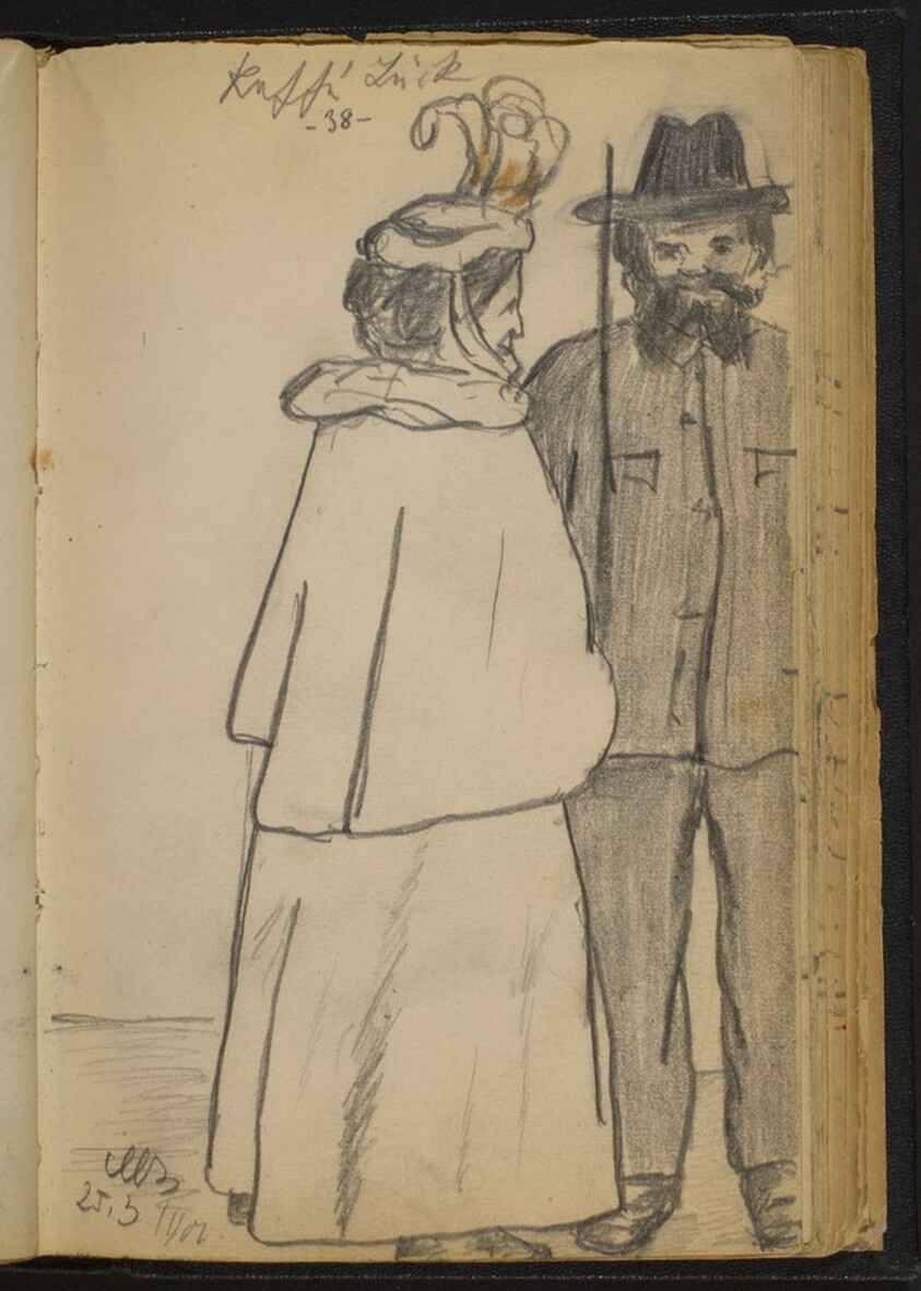 A Man and a Woman Conversing Outdoors