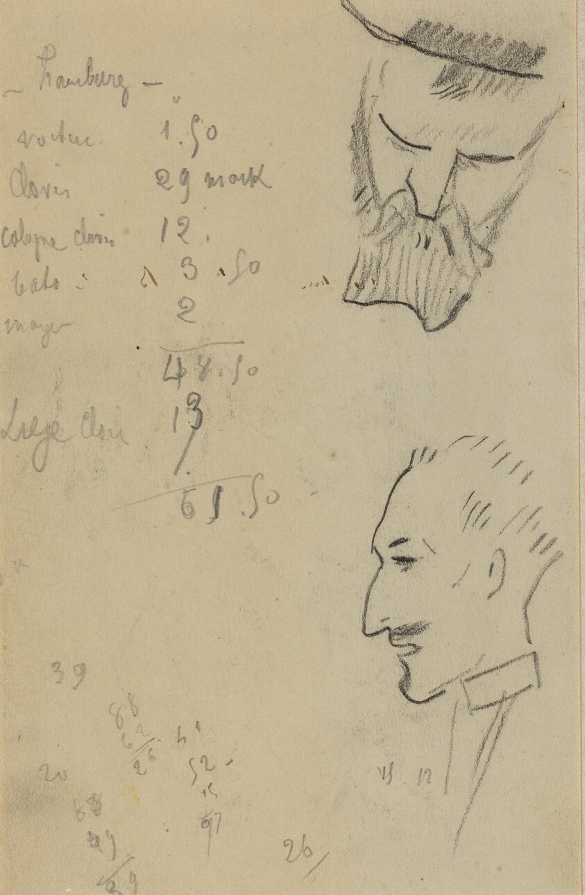 A Bearded Man and a Man in Profile [verso]