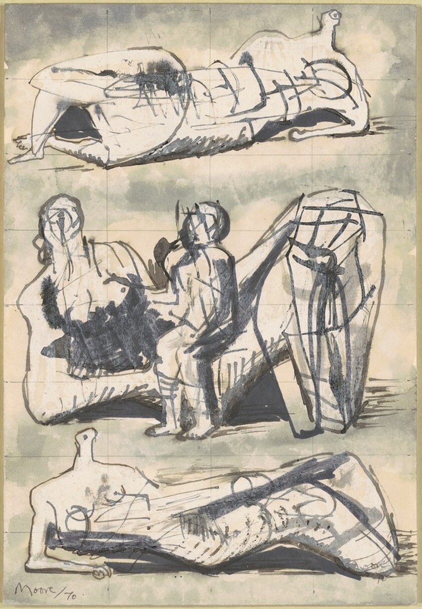 Three Studies of Reclining Figures