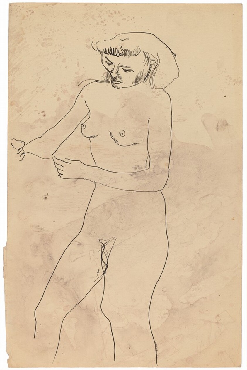 Standing Nude, Three-quarter View Facing Left
