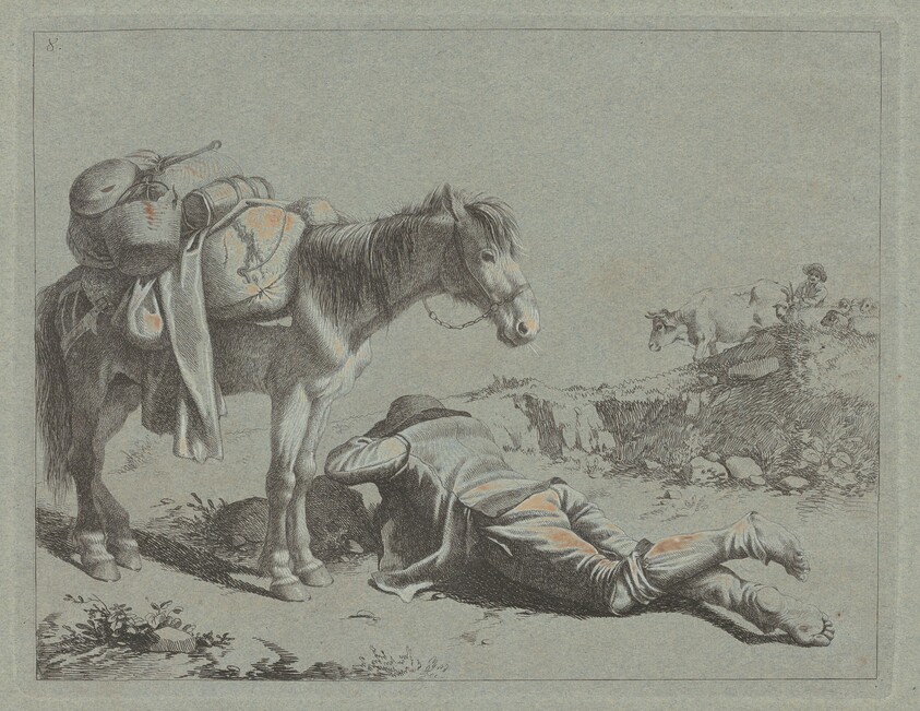 Shepherd in Repose near a Pack Horse