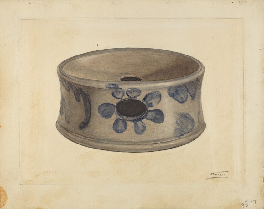 Grey Stoneware Cuspidor