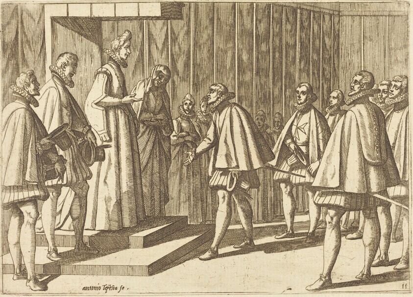 Italian Prince before Margaret of Austria