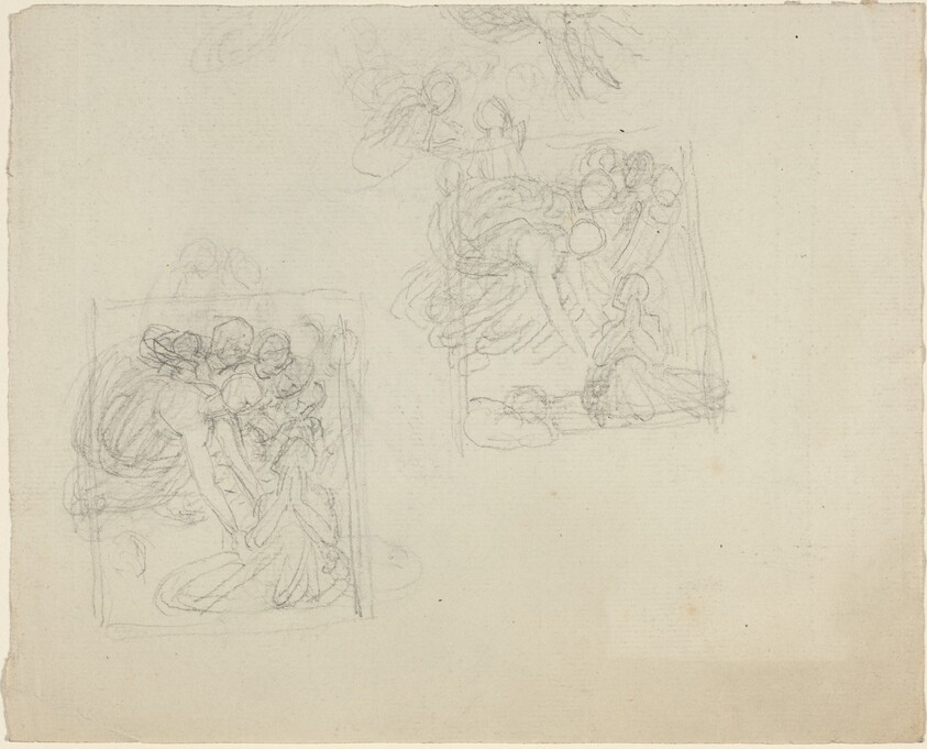 Studies for a Monument with Angels Reaching Down to a Praying Figure [recto and verso]