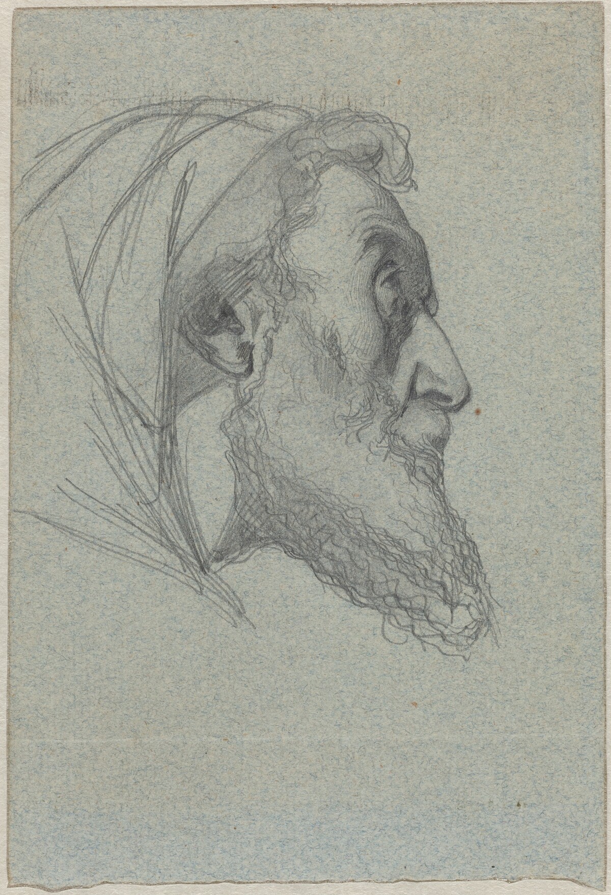 Bearded Man in Profile (recto) / Woman Looking Up (verso)