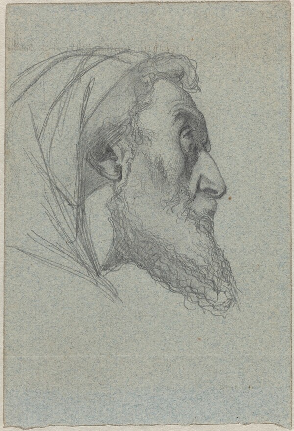 Bearded Man in Profile (recto) / Woman Looking Up (verso)