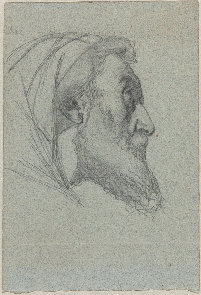 Bearded Man in Profile (recto) / Woman Looking Up (verso)