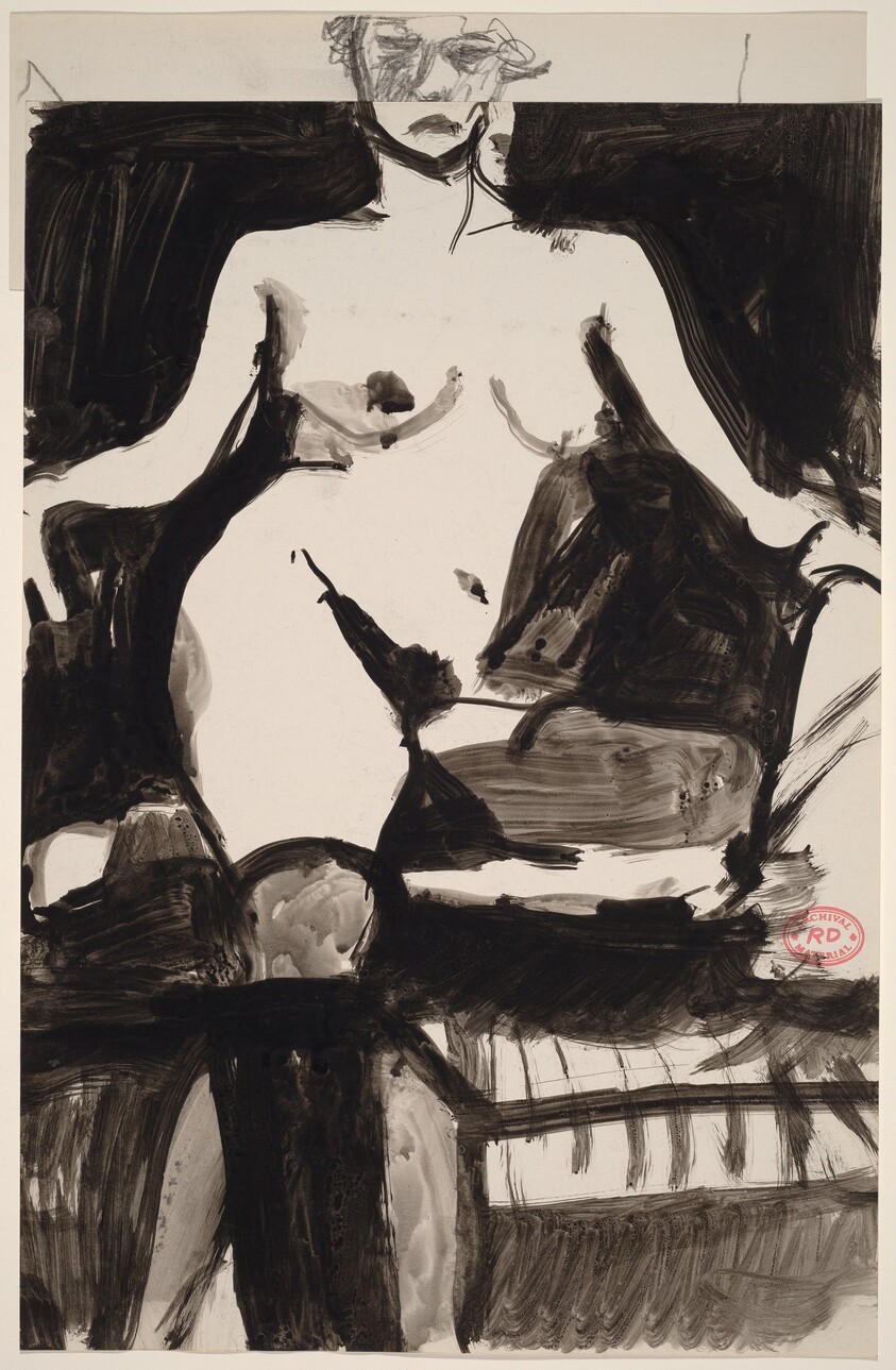 Untitled [seated nude with left leg pulled under her]