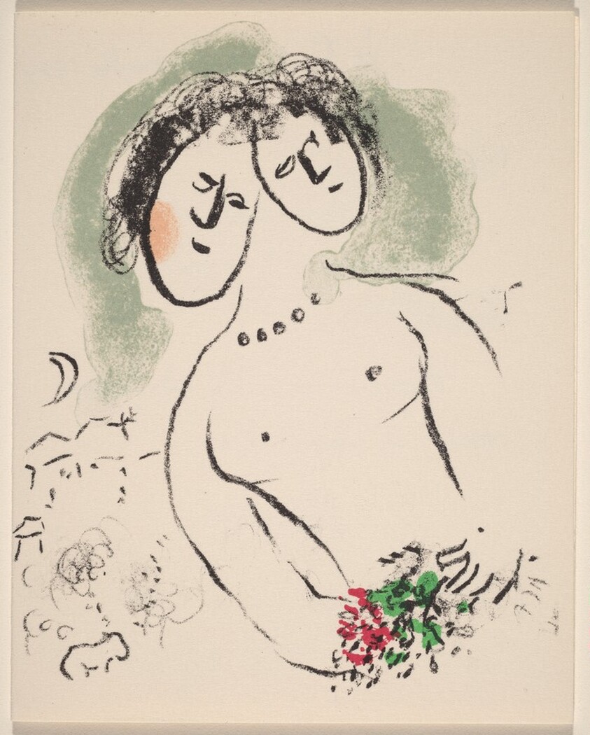 Greeting Card (Female Figure with Two Heads)