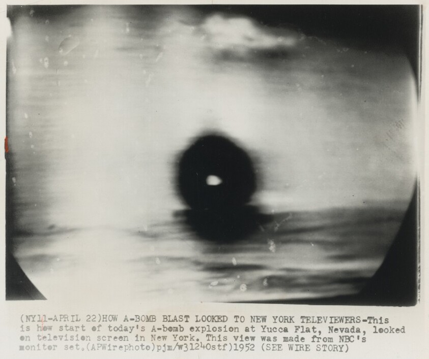 Title from caption on object: “How A-Bomb Blast Looked to New York Televiewers”