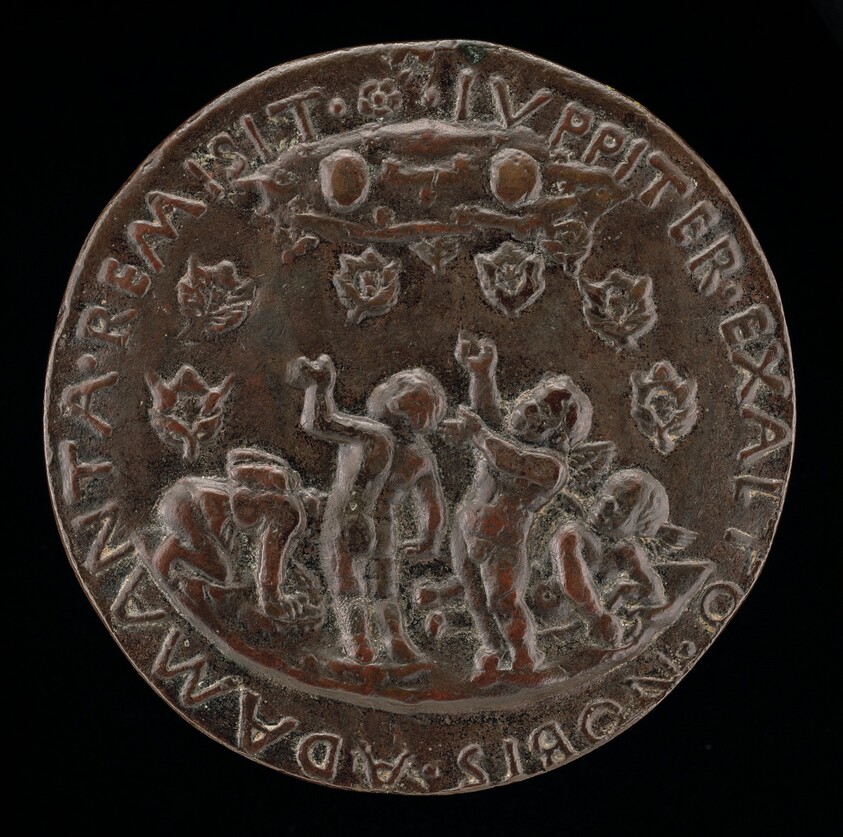 Putti Receiving Shower of Este Diamond Rings [reverse]