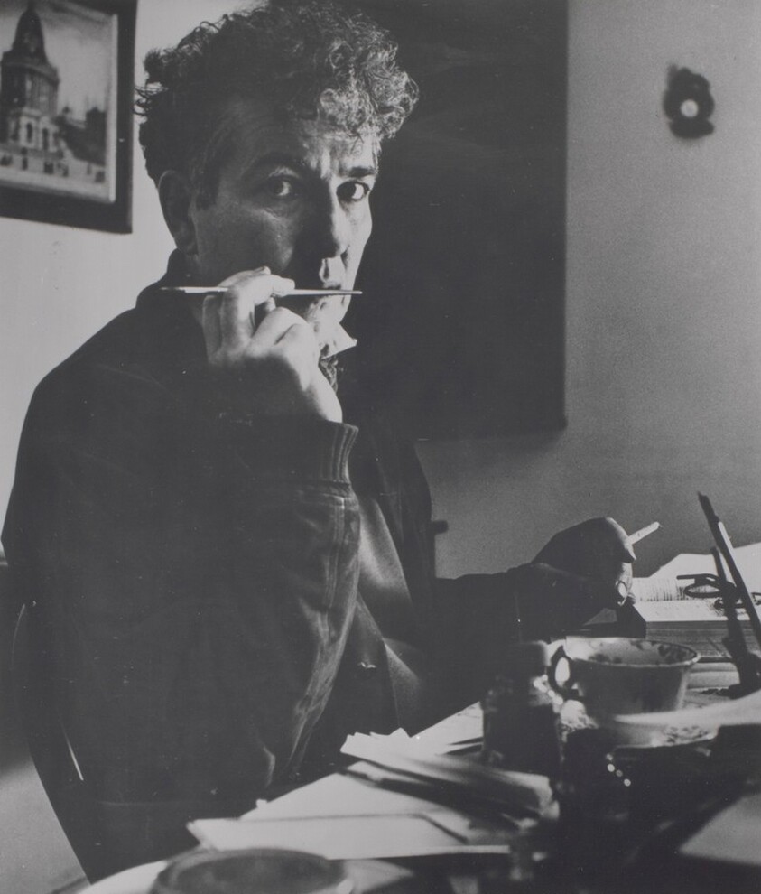 Robert Graves in his cottage at Churston, Devon