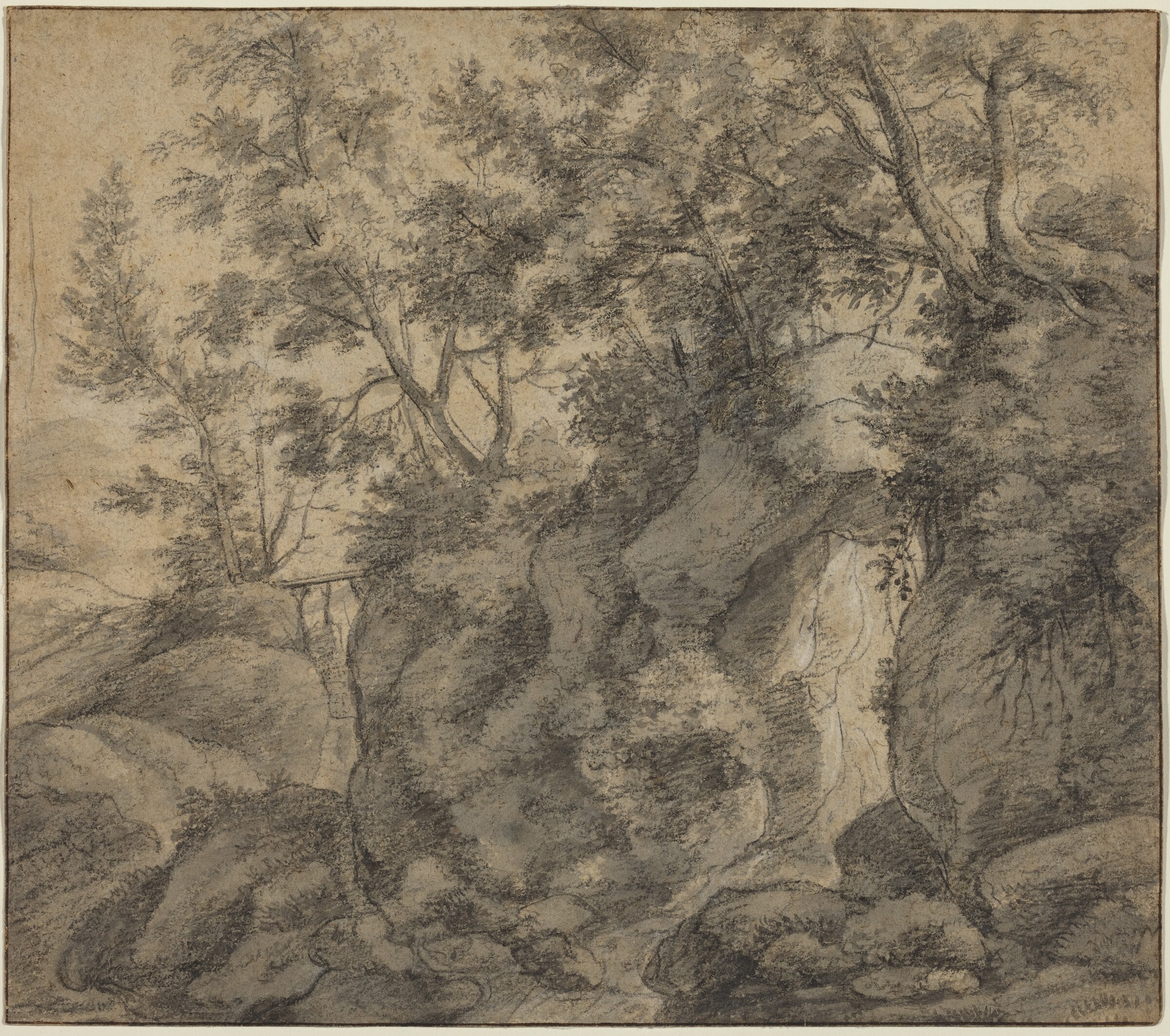 Landscape with a Wooded Ravine, Anthonie Waterloo