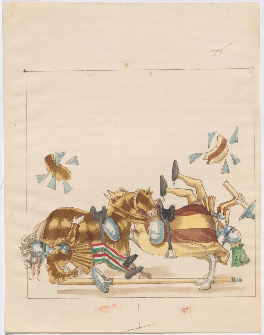 Mock Joust of War with Flying and Exploding Shields