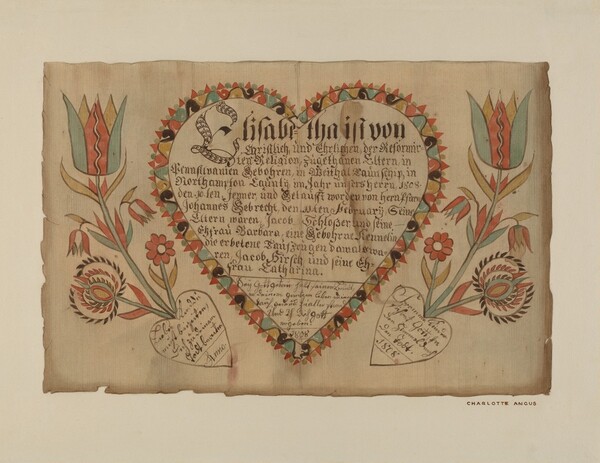 Pa. German Birth Certificate