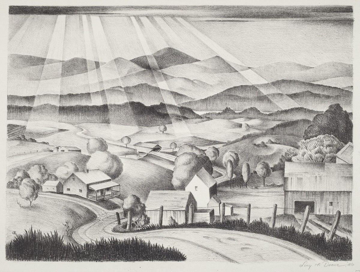 Untitled (Rural Landscape with Covered Bridge)