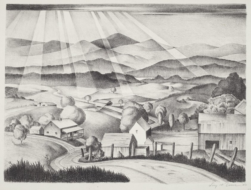 Untitled (Rural Landscape with Covered Bridge)