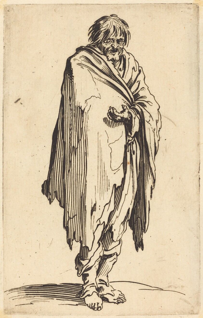 Beggar with Bare Head and Feet
