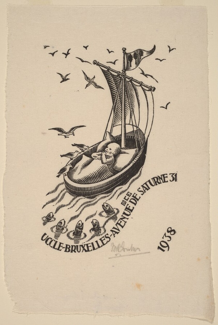 Birth annoucement card of Jan Escher