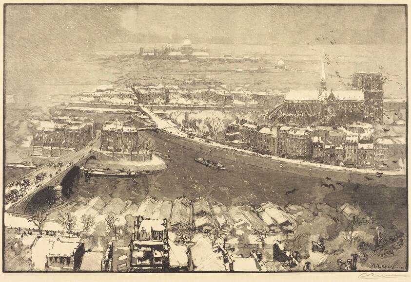 Paris under Snow, View from St.-Gervais (Paris sous la neige, vu du haut de St.-Gervaais)