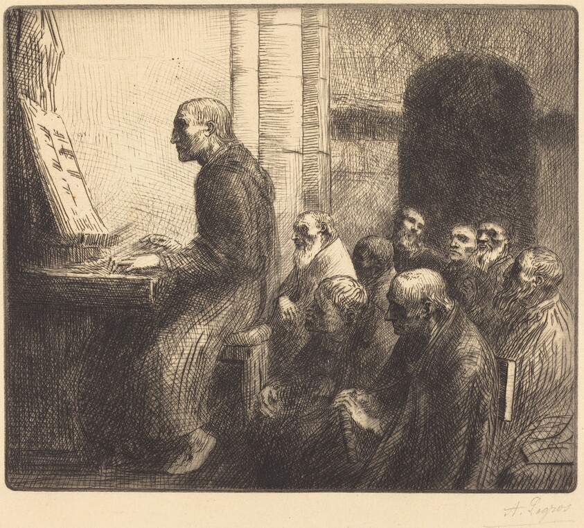 Monk Playing the Organ in Church (Moine jouant de l'orgue a l'eglise)