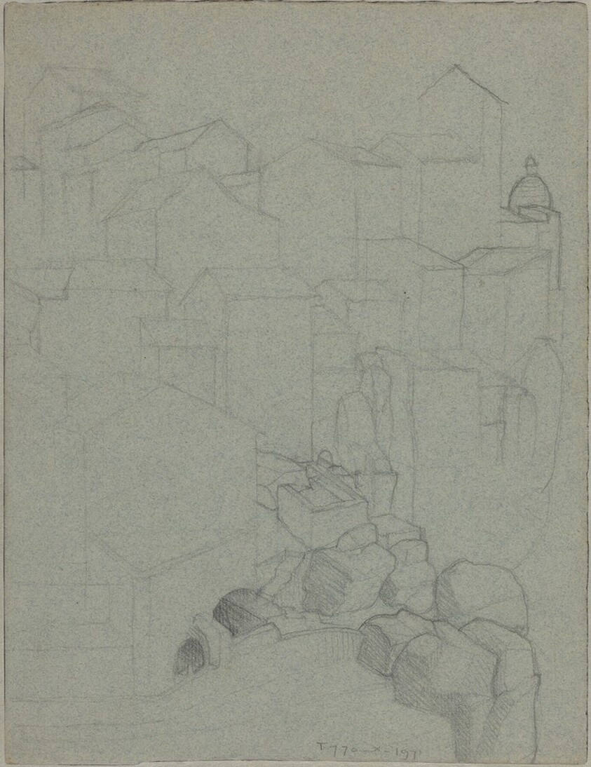 City with Rocks (verso)