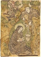 Saint Benedict and the Monk Romanus, Master of St. Wolfgang, c. 1440/1450