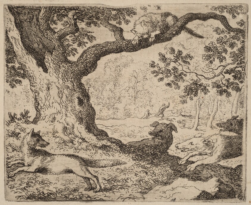 Reynard's Father and the Cat Pursued by Hounds