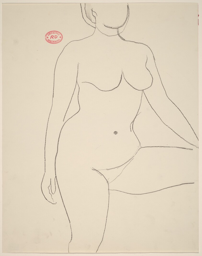 Untitled [standing nude with elevated left leg]