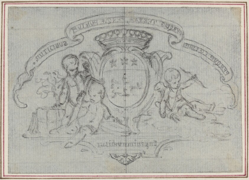 Coat of Arms with Three Putti