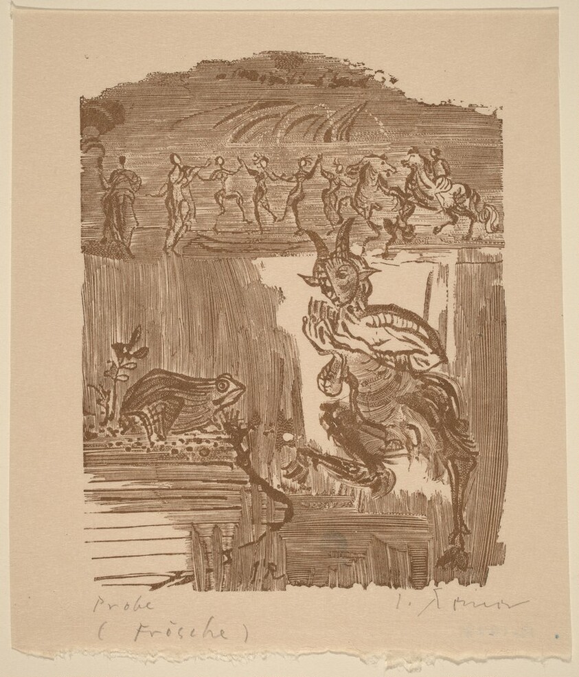 Illustration to Aristophanes, "Die Frosche"
