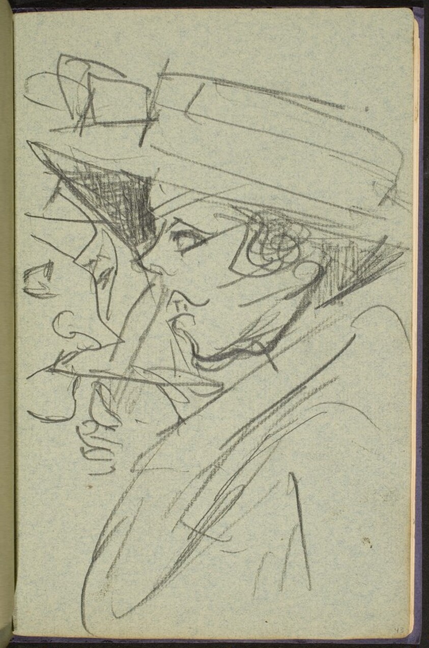 Frau mit Hut im Gespräch (Woman in Hat Talking) [p. 43]