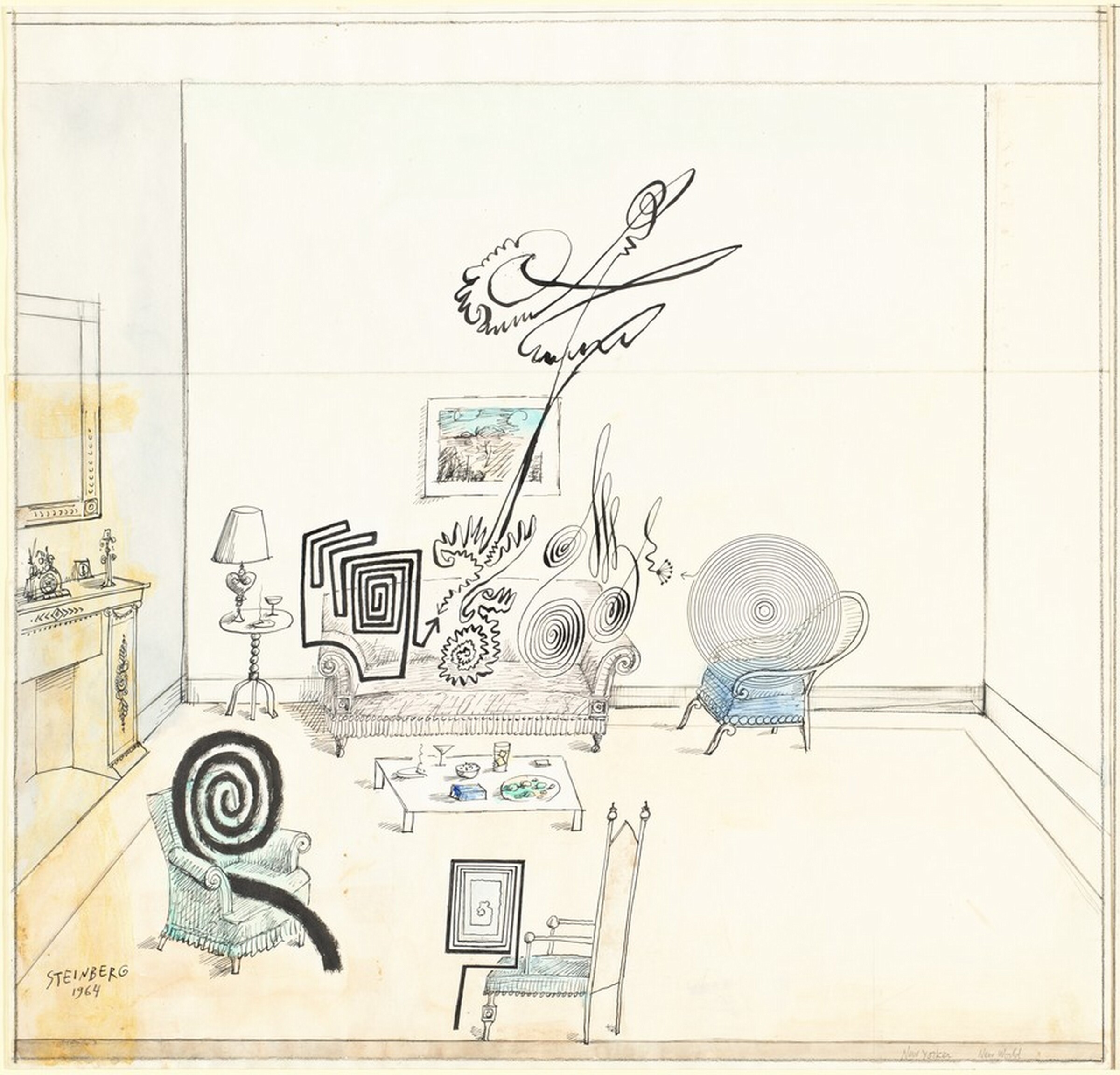 Untitled (A Conversation), Saul Steinberg, 1962-1964