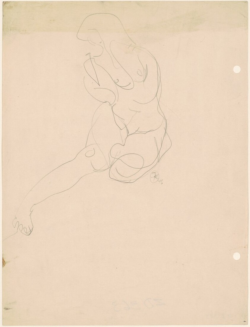 Seated Nude with Right Leg Extended