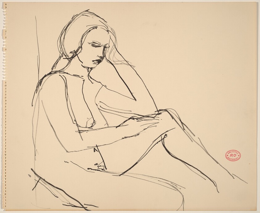 Untitled [seated nude resting her head on her left arm]